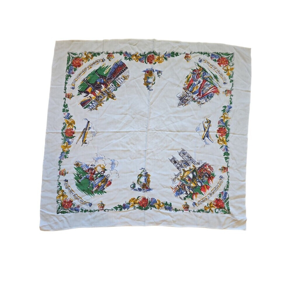 Queen Elizabeth II CORONATION 1953 England Commemorative Tablecloth Table Cover